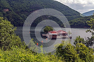 Pontoons houses in Vacha Dam, Devin Municipality, South Bulgaria