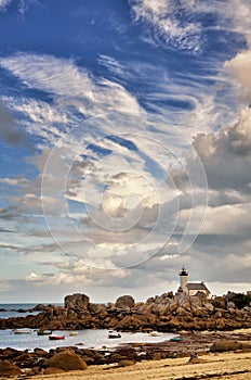 Pontusval, Brittany, the little lighthouse