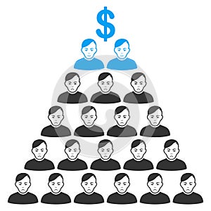 Ponzi Pyramid Scheme Flat Icon