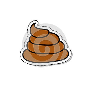 Poo doodle icon,  illustration