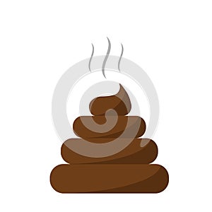Poo icon isolated on white background.