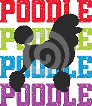 Poodle color, dog paw, dog, animal, pet, vector illustration file