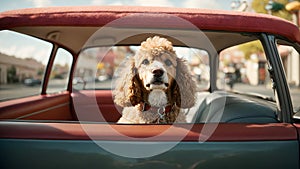 Poodle Cruisin\': Adorable Canine Charm Takes the Wheel in Car Adventures