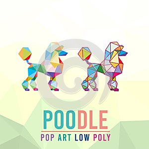 POODLE DOG ANIMAL PET POP ART LOW POLY LINE LOGO ICON SYMBOL