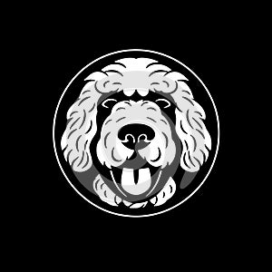 Poodle dog - minimalist and flat logo - vector illustration