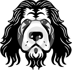 Poodle dog - minimalist and flat logo - vector illustration