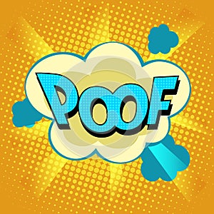 Poof comic bubble retro text