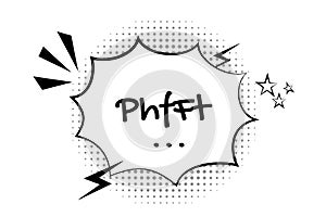 Poof comic expression Smelling pop art comic book cartoon fart cloud flat style