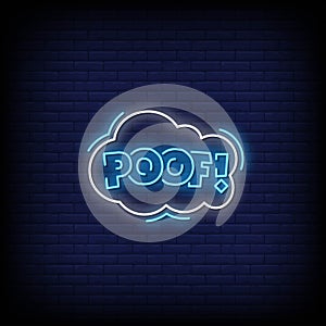 Poof Neon Signs Style Text Vector