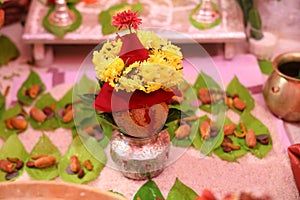 Pooja Offering pot at marriage