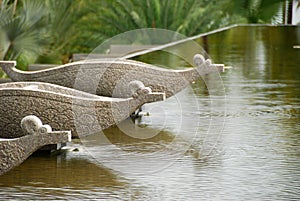 A pool arround by little sculpture(Hainan China)