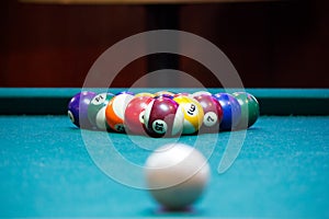 Pool Balls on a Pool Table