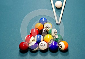 Pool balls on table
