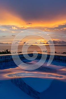 Pool and beach in panama city