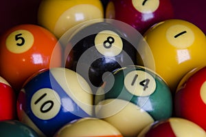 Pool Billiard Balls close up