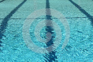 Pool with blue water and strips