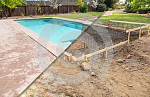 Before and After Pool Build Construction Site