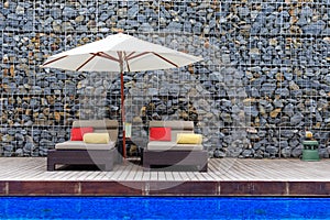 Pool Chair with Umbrella , Hua Hin in Thailand