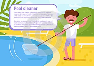 Pool cleaner Vector. Cartoon. Isolated art Flat