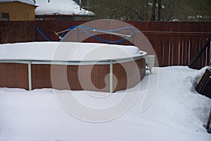 Pool completely under snow