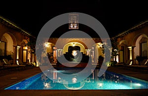 Pool in the courtyard of a Hacienda in San Miguel Mexico