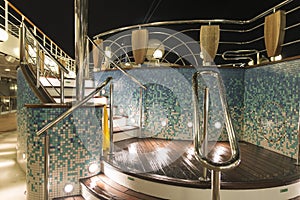 Pool on the cruise at night