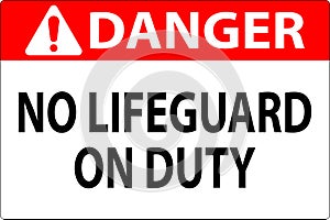 Pool Danger Sign No Lifeguard On Duty