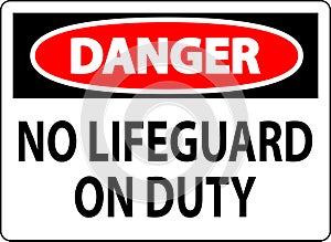 Pool Danger Sign No Lifeguard On Duty