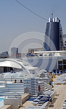 Pool deck cruise ship