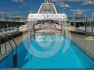 Pool deck on the cruise ship