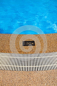 Pool depth sign.