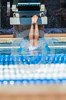 Pool Diving Girl Entry Legs Only