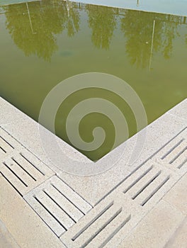 Pool dry cleaning process