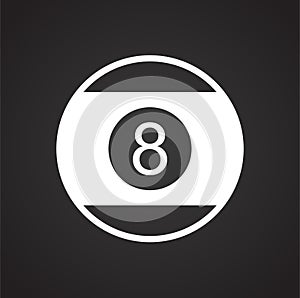 Pool eight ball icon on black background for graphic and web design, Modern simple vector sign. Internet concept. Trendy symbol