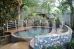 Pool filled with geothermal water from underground water sources on an extinct volcano in El Valle