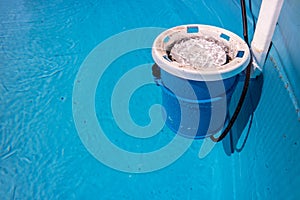 Pool filter in the garden pool
