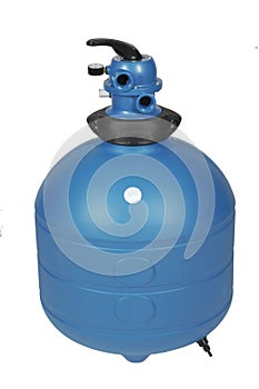 A pool filter isolated on white