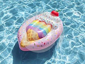Pool Float Donut Inflatable Generative AI