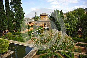 Partal Palace in the Alhambra of Granada, Andalusia, Spain