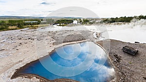 pool of The Geisyr in Haukadalur in Iceland