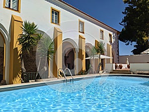 pool at hotel convent with arches (vacation, tourism, travel) evora portugal swimming swim luxury lux