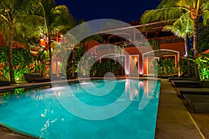 Pool in hotel on island Bali Indonesia