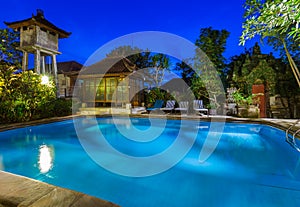 Pool in hotel on island Bali Indonesia