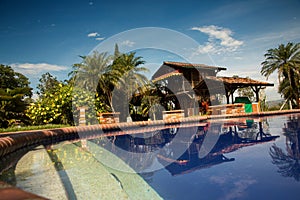 Pool house in the summer