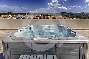 Pool with hydromassage overlooking Santa Teresa Gallura, Sassari, Italy