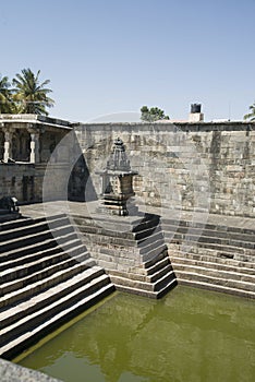 A pool inside Chennakeshava Temple complex, Belur, Karnataka, India photo