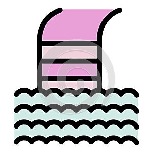 Pool ladder icon color outline vector