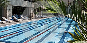 Pool with lanes for swimming without peopl