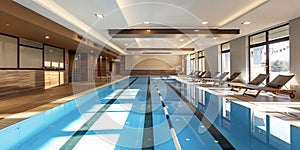 Pool with lanes for swimming without peopl