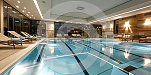 Pool with lanes for swimming without peopl